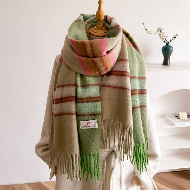 Soft Gradient Knit Tassel Scarf Wrap Shawl