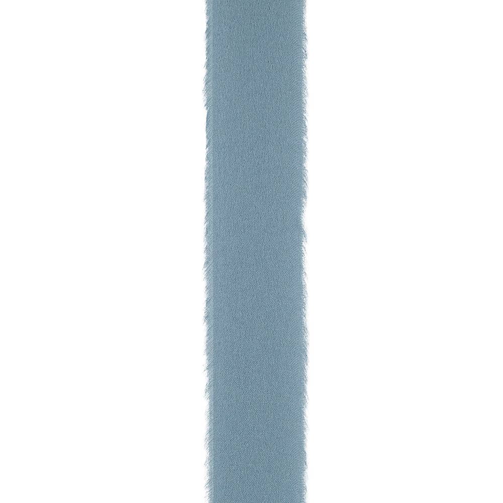 Frayed Edge Silk Touch Ribbon, Bluestone, 1 In