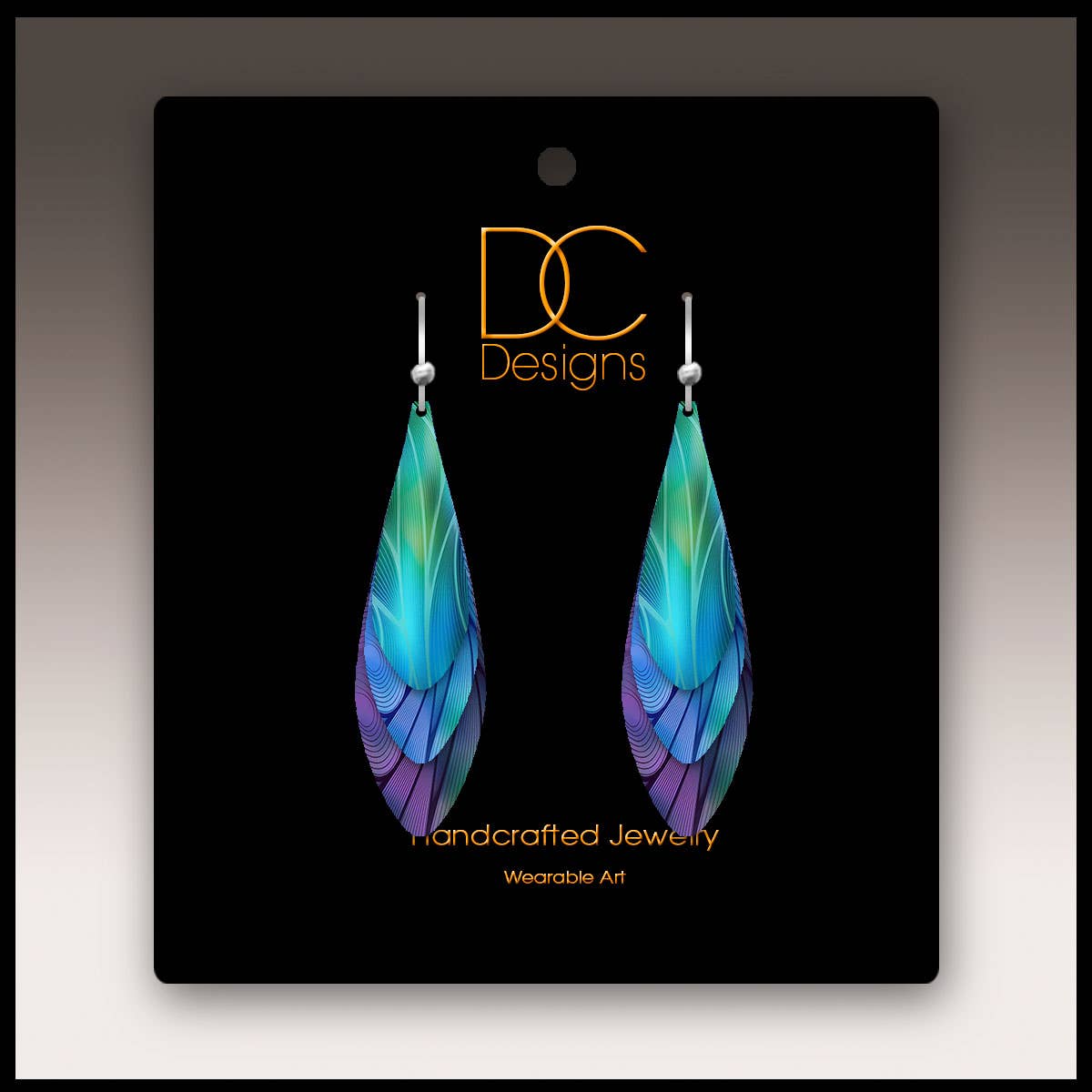 Blue Aurora Abstract Multilayer Drop Handmade Earrings