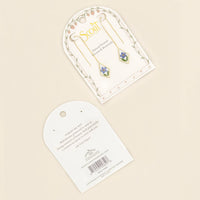 Pressed Flower Thread Earring - Blue Forget Me Not/Gold