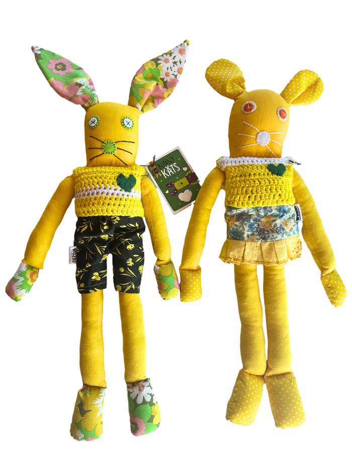 Handcrafted Large Yellow Bunnykat - Daisy May