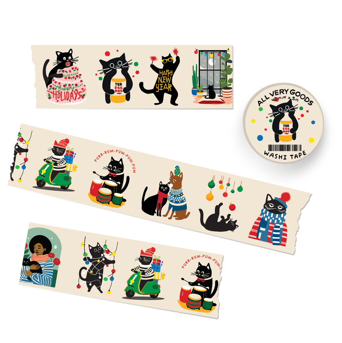 Holiday Washi Tape - Christmas Cats