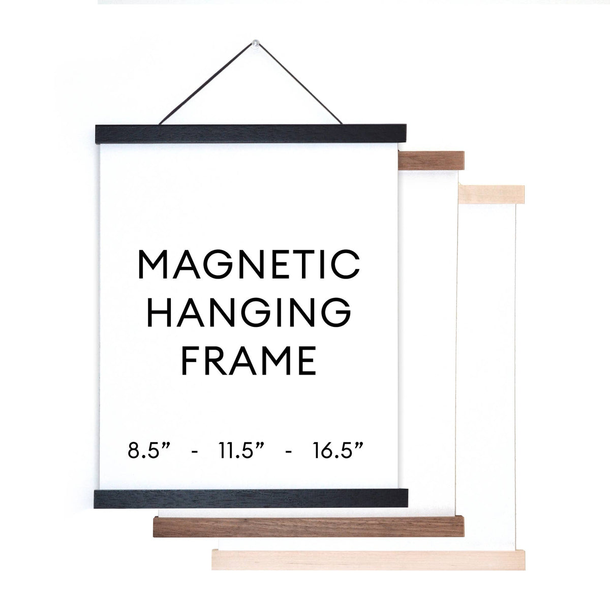 Magnetic Wood Hanging Poster Frame / scroll style frame