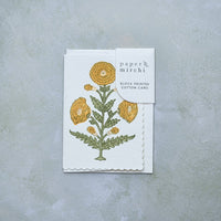 Block Printed Greeting Card - Genda Saffron