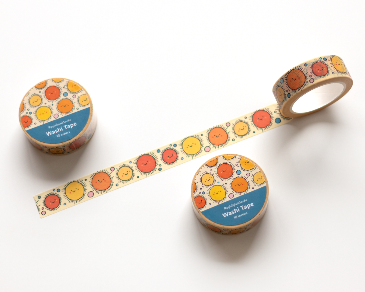 Cute Happy Smiling Sun Washi Tape