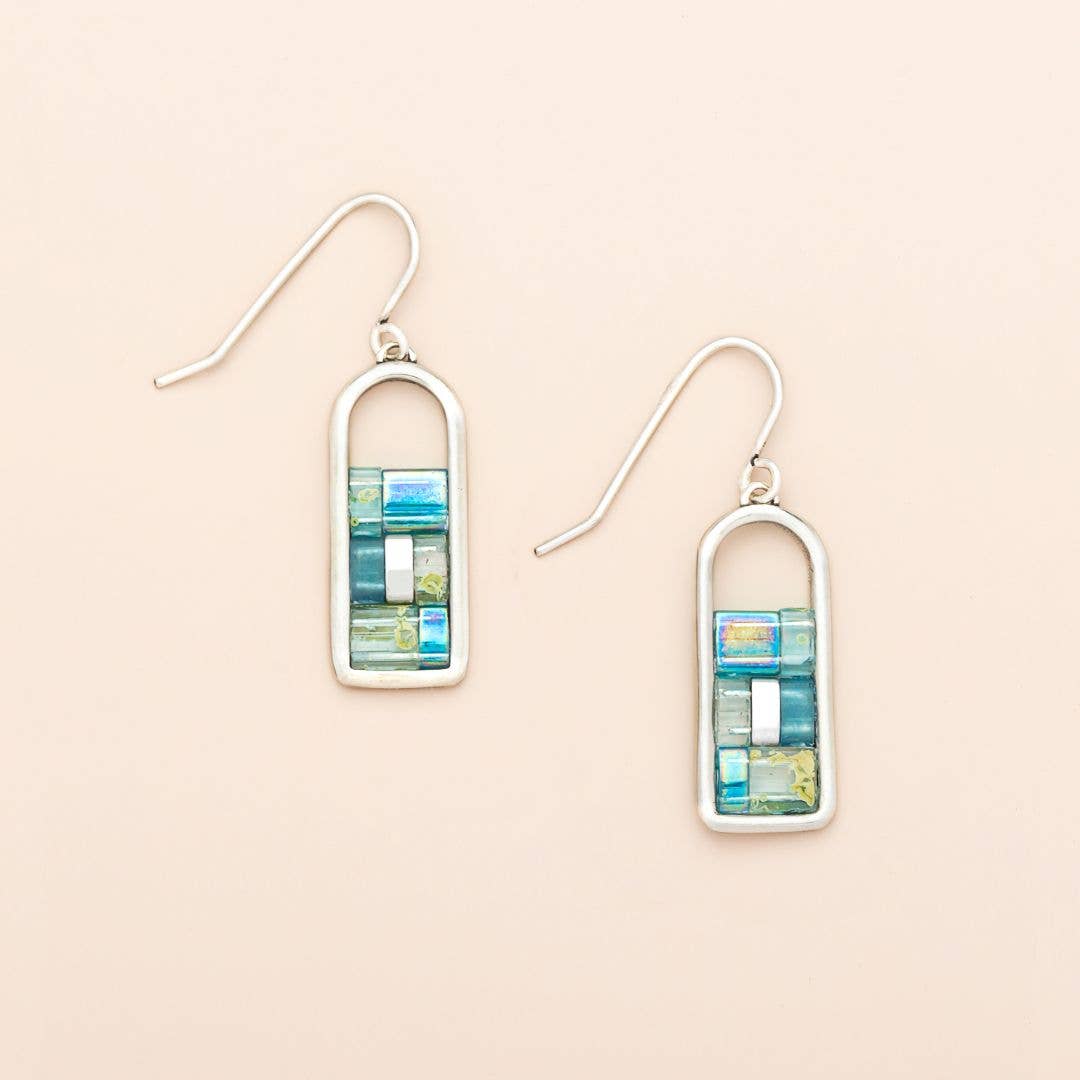 Good Karma Miyuki Frame Earring - Marine/Silver / Scout