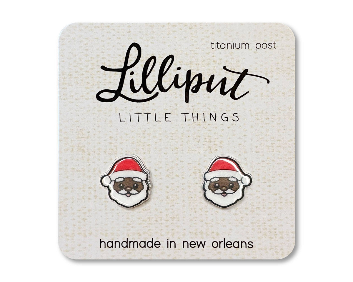 Black Santa Claus Earrings / Lilliput