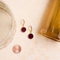 January Birthstone Garnet Earrings - Leverback 14k Gold Filled Drop Earrings / Soul & Little Rose