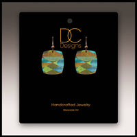 Rolling Hills Abstract Button Drop Handmade Earrings