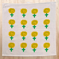 Happy flower tea towel