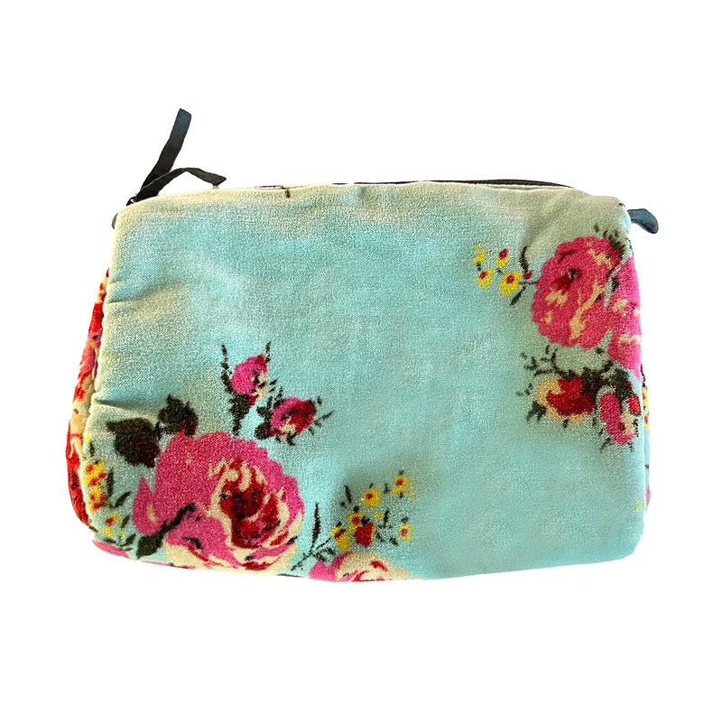 Rome Velvet Pouch Hazel Light Blue