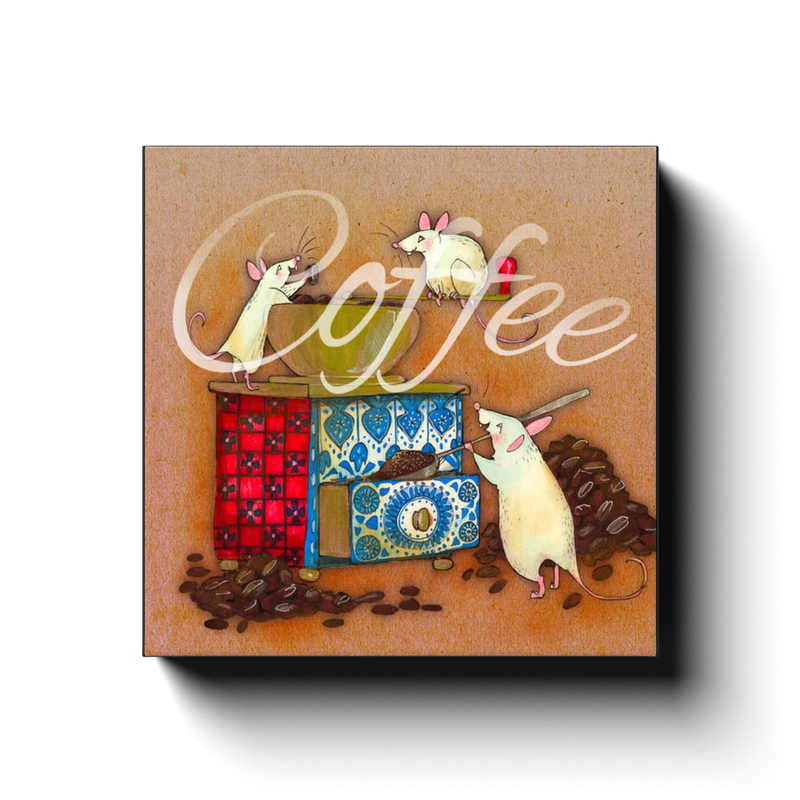 Coffee Mice — Gallery Wrapped Canvas