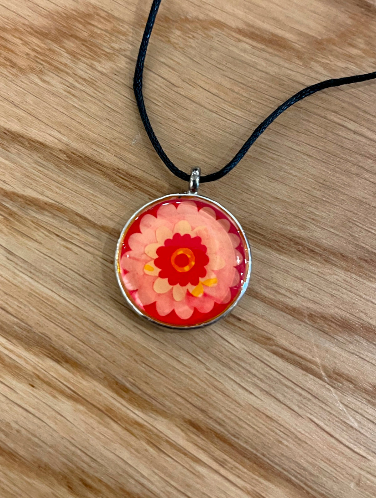 Pink Flower Punch - Handmade Art Necklace / Nancy Tobin