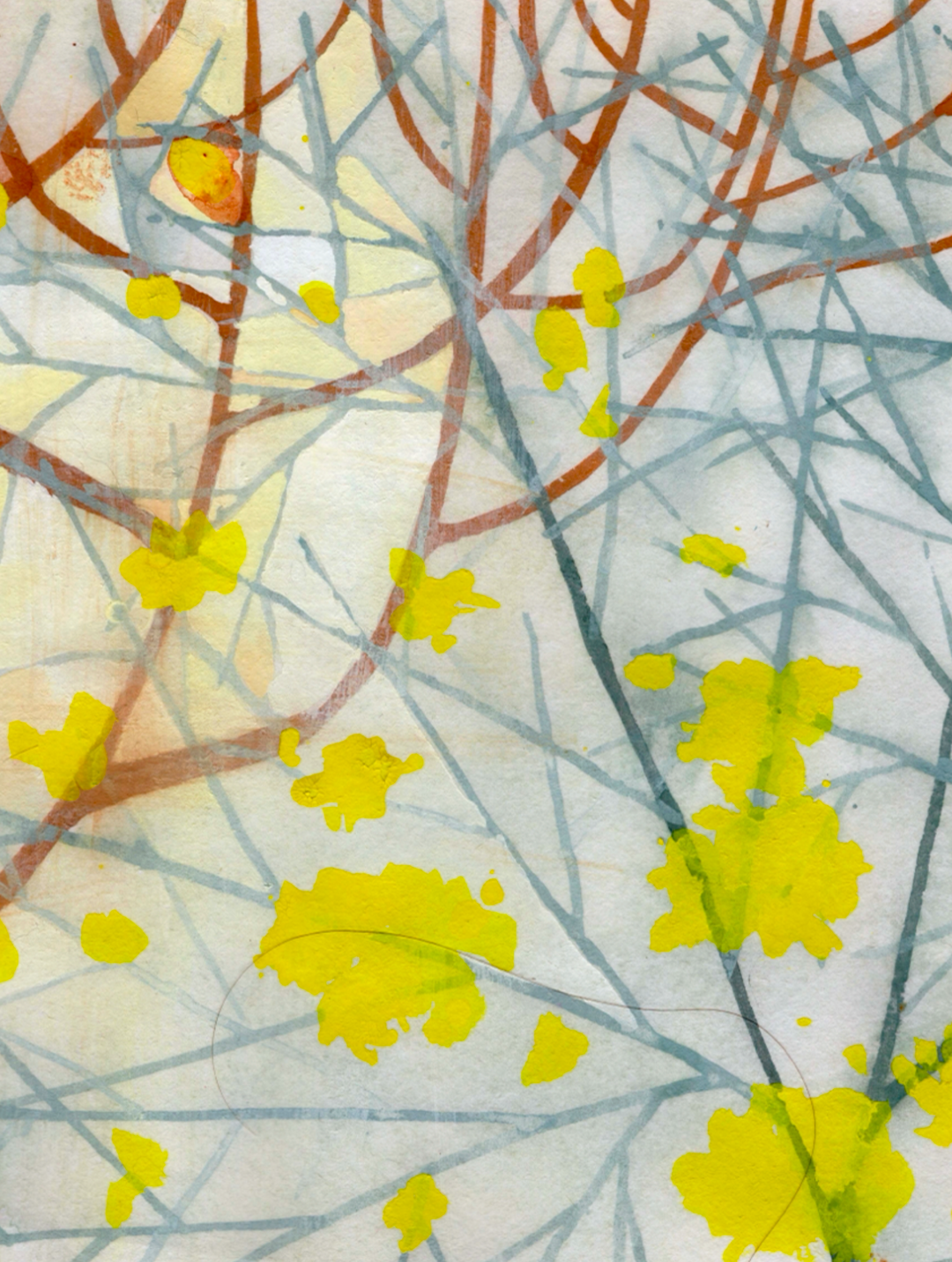Forsythia — Original Artwork by Nancy Tobin - Abstract Landscape