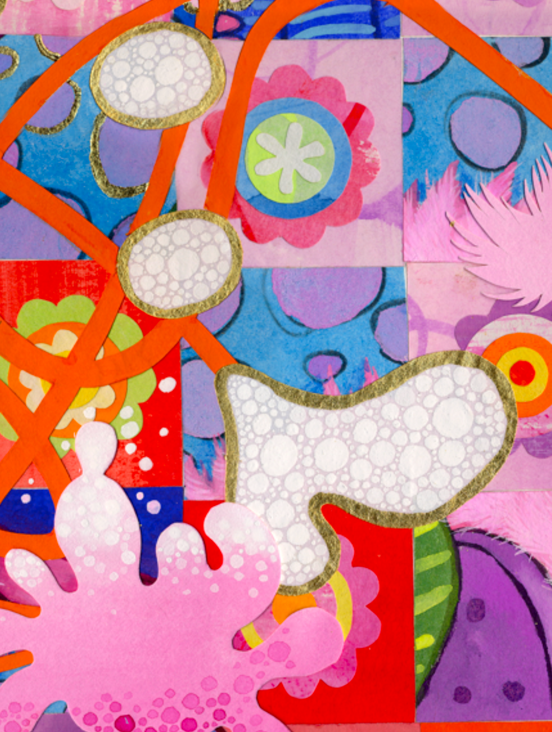 Flirt — Original Artwork by Nancy Tobin - Abstract Collage