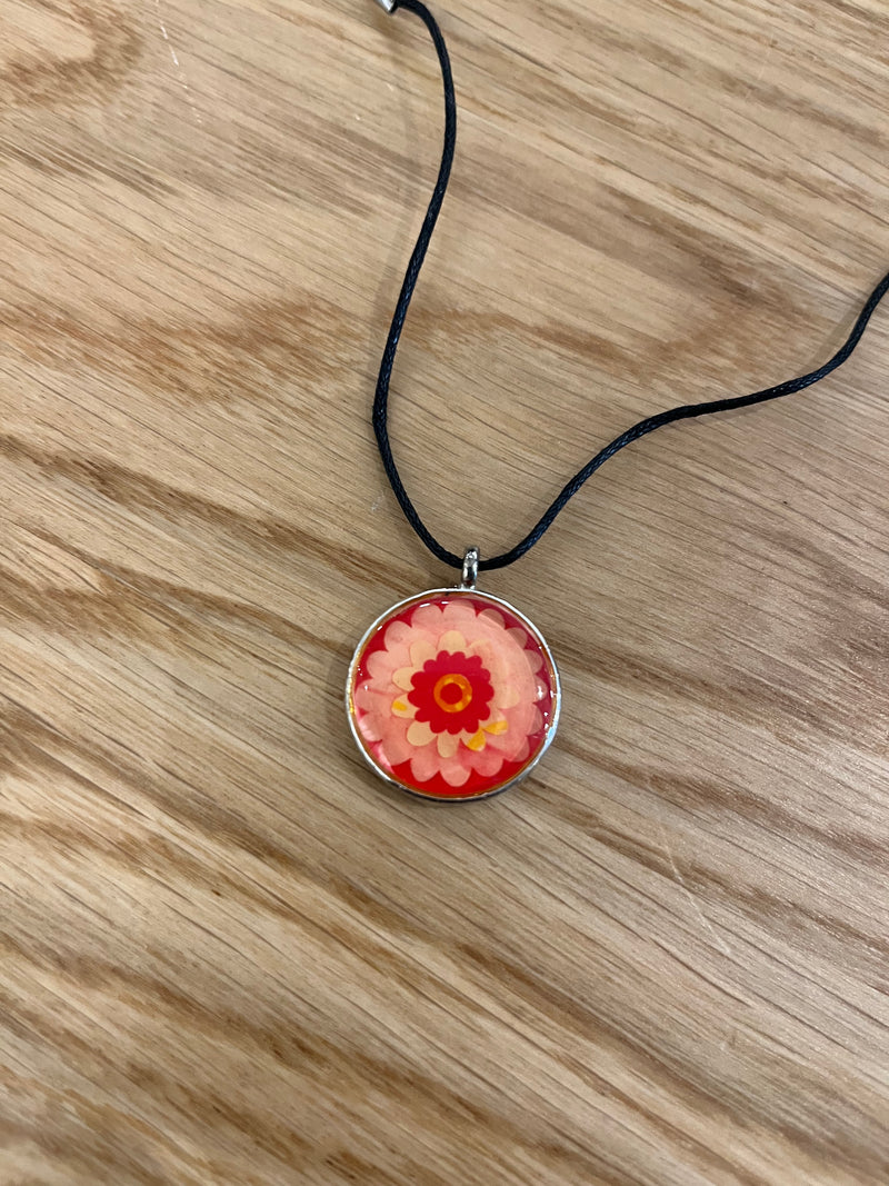Pink Flower Punch - Handmade Art Necklace / Nancy Tobin