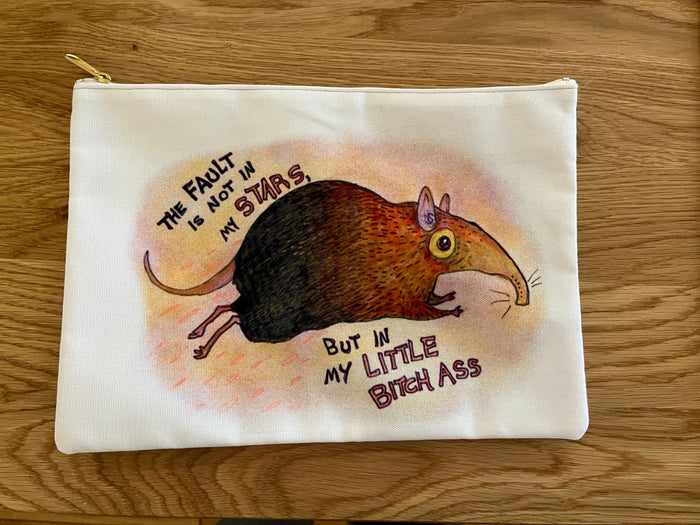 The Fault is Not in My Stars Shrew Polyester Pouch - Designed by Sadie Rothenberg