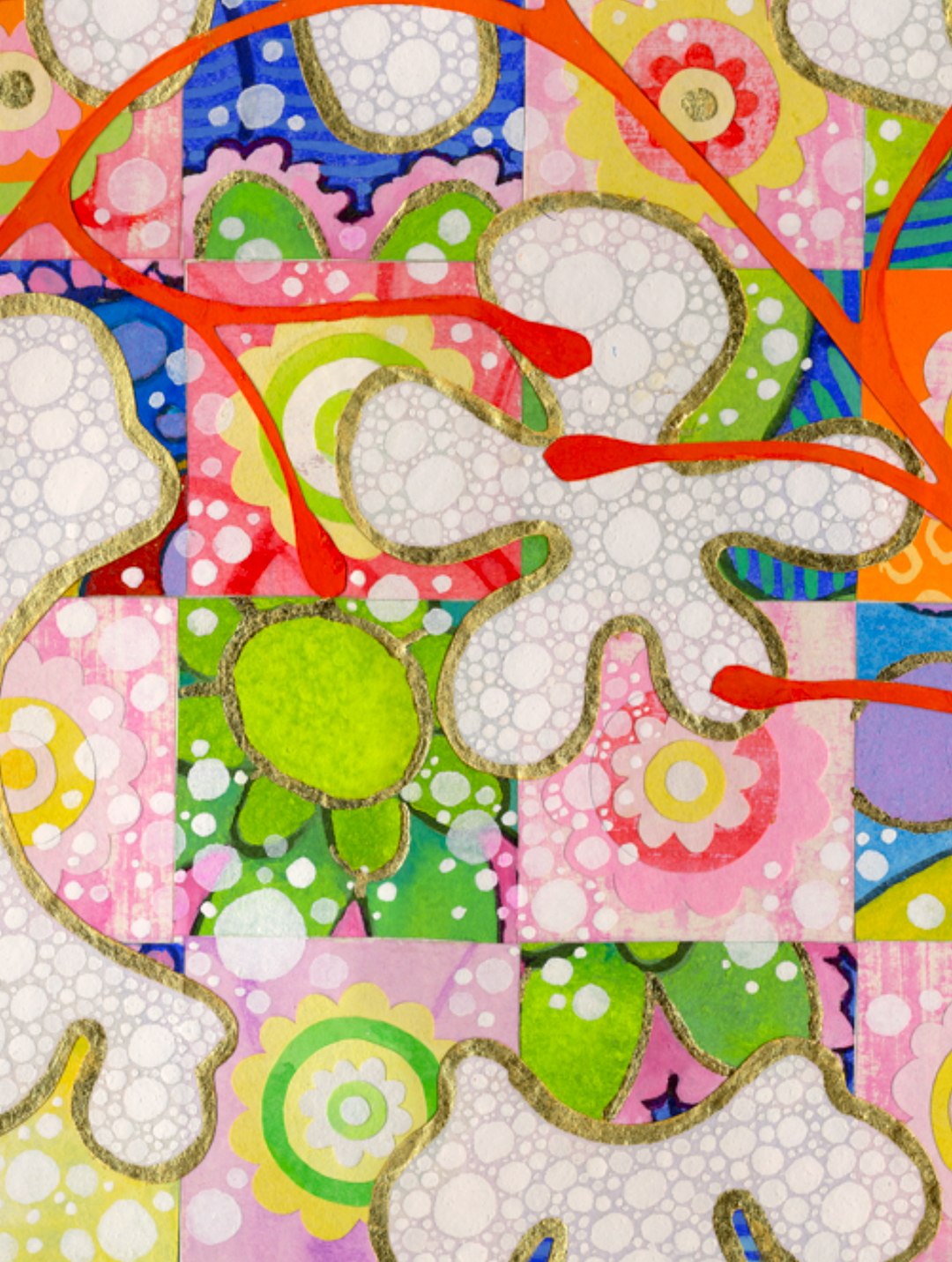 Flirt — Original Artwork by Nancy Tobin - Abstract Collage