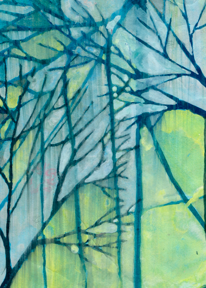 Broken Geometry — Original Artwork by Nancy Tobin - Framed