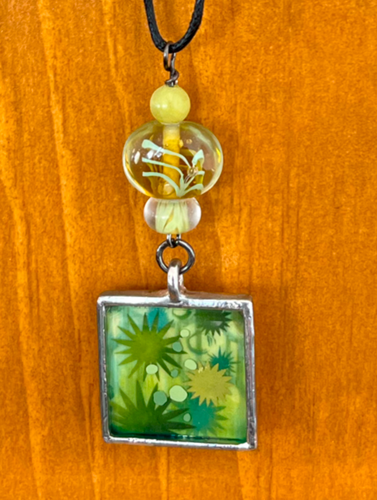 Green Goddess (double) - Handmade Art Necklace / Nancy Tobin