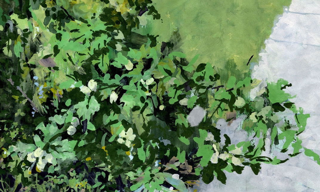 Sidewalk Study — Original Artwork by Nancy Tobin - Framed